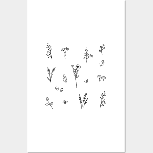 Cute flower doodles Posters and Art